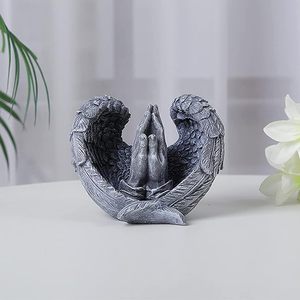 Shunxu resina antiguo jardín conmemorativo manos rezando escultura lápida - Product Image 3