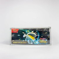 Étui de présentation en plastique Zeno pour pack de boosters Pokémon avec fermeture à bouton, porte-cartes de visite, design transparent