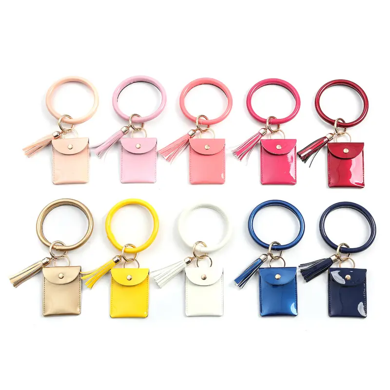 women leather tassel keychain car keyring handbag wallet accessories key chain tassel