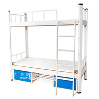 Mobilier pour dortoir Lit double superposé à cadre métallique très résistant Lit siège pour 4 personnes Chambre à coucher avec échelle et garde-corps à vendre