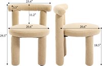 Silla de comedor Sherpa moderna sin brazos tapizada Boucle silla de cocina respaldos sillas cómodas sala de estar