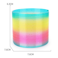 Enfants pour la magie Slink arc-en-ciel printemps bobine jouets en plastique pour magique arc-en-ciel cercle Prings avec paillettes couleur effets