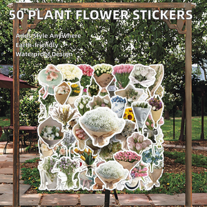 50 Piezas de Adornos Decorativos Removibles de Alta Calidad, Estilo Bouquet, Resistentes al Agua, Ecológicos, con Acabado Mate y Recorte Espejo - Product Image 2