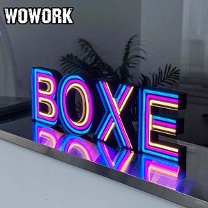 WOWORK metal Vintage barbacoa tienda marco patatas fritas luz <span class=keywords><strong>de</strong></span> neón personalizable tienda centro comercial <span class=keywords><strong>restaurante</strong></span> fondo decorativo - Product Image 5