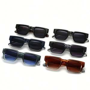 Gafas de Sol Punk de Pierna Ancha con Logotipo Personalizado para Hombre y Mujer, Protección UV400, Lentes Degradadas, Montura Pequeña Cuadrada - Product Image 3