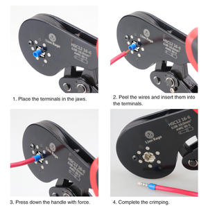 Pince à sertir tubulaire Lion Rage HSC12 16-6 pour bornes, en acier, pour entrée de câble industrielle, entrée frontale - Product Image 5