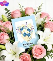 Cartes de vœux personnalisées pour bouquets de fleurs avec couleurs sur mesure pour fleuristes – Cartes d'expression de gratitude et d'appréciation inscriptibles