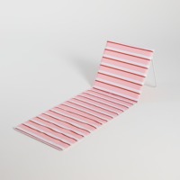 Chaise longue de plage pliable légère à rayures avec dossier réglable et rembourrage en mousse pour piscine