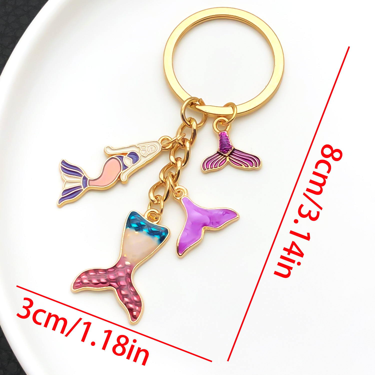 LS553-Purple Mermaid Keychain -11.3g