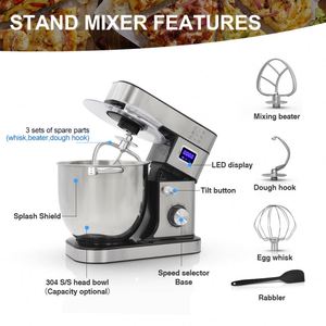Batidora de <span class=keywords><strong>Cocina</strong></span> de Diseño Moderno, 12L, Batidora de Pedestal Doméstica Automática Multifunción Todo en Uno, Batidora de Masa Vertical EU - Product Image 2