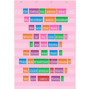 Tableau mural de classement de mots à 10 poches, grand tableau pour enseignant 43x28 pouces, en tissu polyester 420D, fournitures de lecture et de phonétique pour la salle de classe - Product Image 1