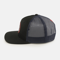 Broderie personnalisée Logo Privé Étiquette Tissé Patch Camionneur Chapeau 5 Panneau Structuré Maille Chapeau De Camionneur