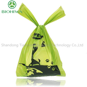 Warna Hitam/hijau/kuning kantung kotoran anjing dapat terurai cetak kustom kantung sampah hewan peliharaan ramah lingkungan - Product Image 2