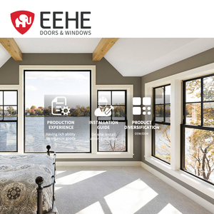 Fenêtre coulissante verticale EEHE à ouverture par le haut, certifiée CE, à rupture de pont thermique, coupe-vent, anti-moustiques, en aluminium, extérieur Nfrc - Product Image 1