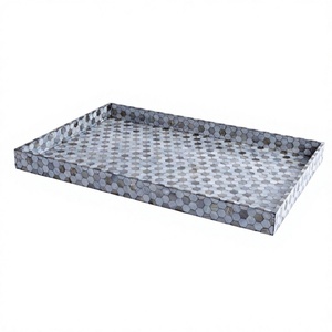 Amson Brass Exclusive Design Pearl Wooden <b>Commercial</b> Grade Dishwasher <b>Microwave</b> Safe Rectangle Shape Wedding Party Serving Tray - Product Image 1