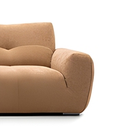 Italienisches Getuftetes Würfel-Modulsofa Gerades Sofa Karamell Chenille-Stoff Minimalistisches Wohnzimmer-Ecksofa Hotel Baishangju SF0367