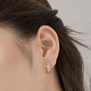 Aretes de Aro con Clip para Mujer, Diseño Romántico Dylam, Plata de Ley 925, Rodio, Chapado en Oro de 18K, Forma de Corazón Eterno, Circonita 5A - Product Image 3