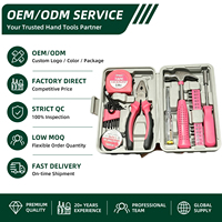Kit d'outils de réparation domestique 24 pièces en acier à haute teneur en carbone, ensemble d'outils à main pour la maison, tournevis, pinces, marteau, clé hexagonale, kit d'outils de bricolage, usine OEM