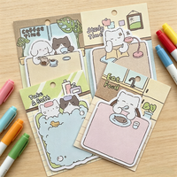 Bloc-notes portable en forme de chat, 30 feuilles, notes autocollantes Kawaii, papier à messages auto-adhésif pour le bureau, fournitures de rappel