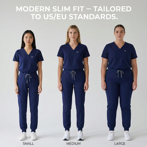 Ensemble de blouses d'infirmière esthétique ajustées, uniforme de designer pour centre de médecine esthétique, tunique extensible 4 directions pour <span class=keywords><strong>clinique</strong></span> de chirurgie esthétique - Product Image 5