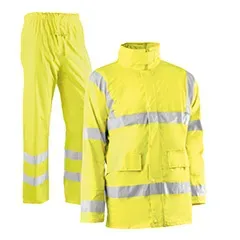 Tuta antipioggia - HV750 S Poseidon - Colore: Giallo - Cuciture termosaldate. Strisce riflettenti verticali e orizzontali - Product Image 2