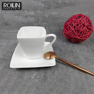 <span class=keywords><strong>Tasse</strong></span> à café carrée de 110 ml avec soucoupe et logo personnalisé - Product Image 2