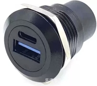 JISJACK USB 3.0 5GBPS 데이터 전송 커넥터(TYPE-C TYPE USB 3.0) 24핀 2포트 구리 단자 12V 30A 정격 50개