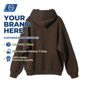 Sweat-shirt à capuche unisexe en coton 100% à épaules tombantes, surdimensionné, personnalisable, lourd, vierge, pour broderie - Product Image 4