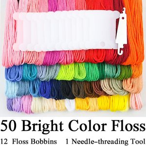 Bordado hilo 50 madejas Cruz puntada hilo Arco Iris Color pulseras de la Amistad hilo manualidades con hilo dental bobinas - Product Image 2