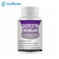 Capsules de suppléments à base de plantes pour le soutien immunitaire à la quercétine et à la bromélaïne, marque privée OEM, antioxydants, capsules végétaliennes pour hommes et femmes