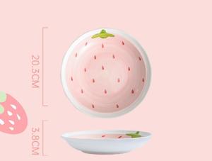 Juego de Vajilla de Porcelana con Diseño de Fresas, Modelo Ehg1407, Cuchara Moderna con Diseño Pintado a Mano, Apto para Lavavajillas y Microondas, Sostenible - Product Image 3