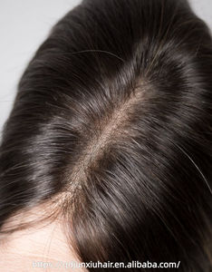 Topper de luxe en <span class=keywords><strong>cheveux</strong></span> humains naturels pour cuir chevelu, lisses, 100% Remy, avec dentelle HD, brun foncé mélangé avec mèches, à clipser, véritable - Product Image 5