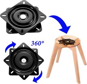 Plaques pivotantes universelles à <span class=keywords><strong>360</strong></span> degrés de 4 pouces (102*1,8 mm) avec roulements à billes complets pour meubles, canapés, chaises, tables d'ordinateur - Product Image 3