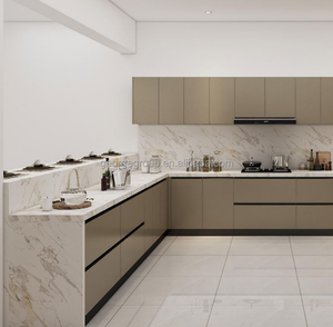 George Group Garantie de satisfaction Armoire de cuisine modulaire Plan de travail en marbre Évier Robinet <span class=keywords><strong>5</strong></span>+ tiroirs - Design moderne pour usage domestique - Product Image 1