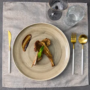 مطاعم غرامة الخزف أطباق عشاء لوحة سيراميك مورد بتصميم عصري مع شعار