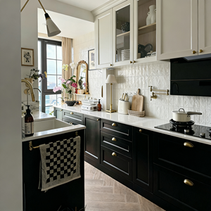 Gabinetes de Cocina Modernos de Madera Maciza de Dos Tonos Personalizados BALOM, Gabinetes de Cocina Impermeables, Juego de Gabinetes de Base y de Pared - Product Image 6