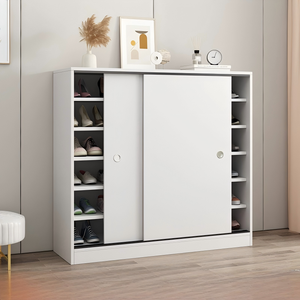 Meuble à chaussures en <span class=keywords><strong>bois</strong></span> grande capacité avec porte coulissante, organisateur de rangement moderne pour entrée et couloir – Stock usine - Product Image 2