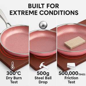 Shangwey Batterie de Cuisine Usine Vente en Gros 28/30cm en Acier Inoxydable Poêle de Cuisine Antiadhésive en Nid d'Abeille en Acier Inoxydable Poêle à Frire - Product Image 4