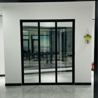 Puerta Plegable de Vidrio con Marco Ultra Delgado de Aluminio, Puerta de Vidrio de Vista Completa para División de Espacios Interiores de Viviendas Residenciales