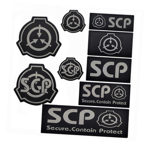 Reflective Hook and Loop <strong>SCP</strong> Foundation Logo Hook and Loop Badge Embroidery <strong>SCP</strong> Tactical Backpack Badge - Product Image 1