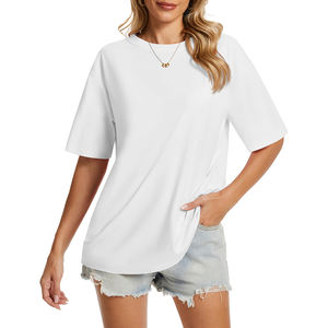 Camisetas informales de Primavera Verano 2025 para mujer, camisetas de manga corta holgadas ecológicas con espalda hueca elegante - Product Image 1