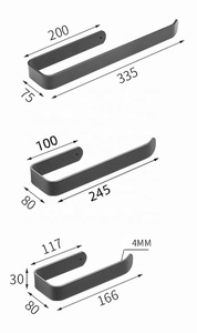 Không Khoan Nail Miễn Phí Kết Dính Bắc Âu Matt Đen Phòng Tắm Nhà Bếp Khăn Giá - Product Image 2
