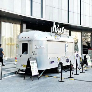 Chariot de vente ambulant commercial en acier inoxydable à 2 roues et 4 étagères pour glaces, fast-food, hot-dogs et snacks, idéal pour les stands de rue - Product Image 4