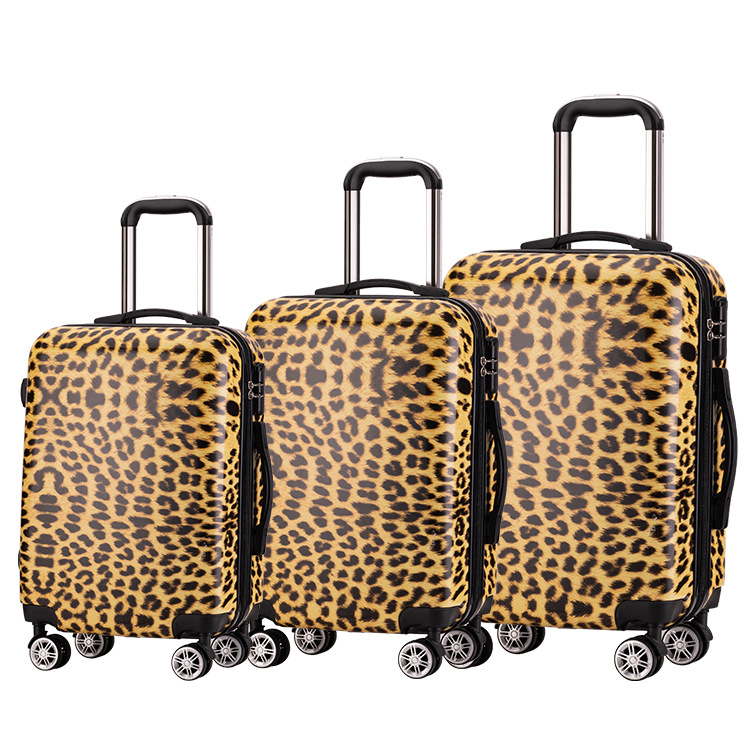 【本日セール中】 A vacation CARRY LEOPARD 2025 Leopard Print ABS PC Trolley Spinner Baggage Luggage Suitcase for