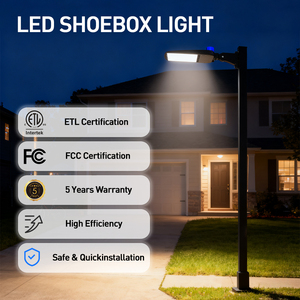 150W 240W 300W không thấm nước shoebox dẫn ánh sáng đường phố cho bãi đậu xe DLC ETL chứng nhận nhôm IP65 pin cung cấp điện - Product Image 2