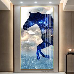 Décoration murale moderne en résine, Extra Large, 1 pièce, décor artistique, moderne, en porcelaine, <span class=keywords><strong>cheval</strong></span>, <span class=keywords><strong>peinture</strong></span> sur <span class=keywords><strong>acrylique</strong></span> - Product Image 5