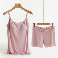 Soutien-gorge fixe ouvert sur le devant, ensemble de deux pièces pour femmes enceintes, débardeur et short d'allaitement