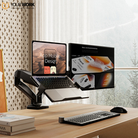 Support de bureau pour ordinateur portable avec écran unique Support de moniteur réglable en hauteur Support mural Bras de moniteur