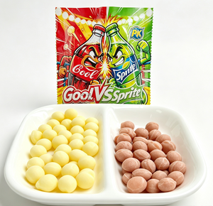 BESTAR Vente en gros 30 pièces Bonbons durs en forme de mini-boule, saveur soda et coca, mélange double saveur, en pack partagé, confiserie de bureau - Product Image 4