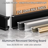 Plinthe en alliage d'aluminium ultra-étroite de 18 mm, finition anodisée écologique pour usage extérieur en hôpital et salle de sport - Design moderne